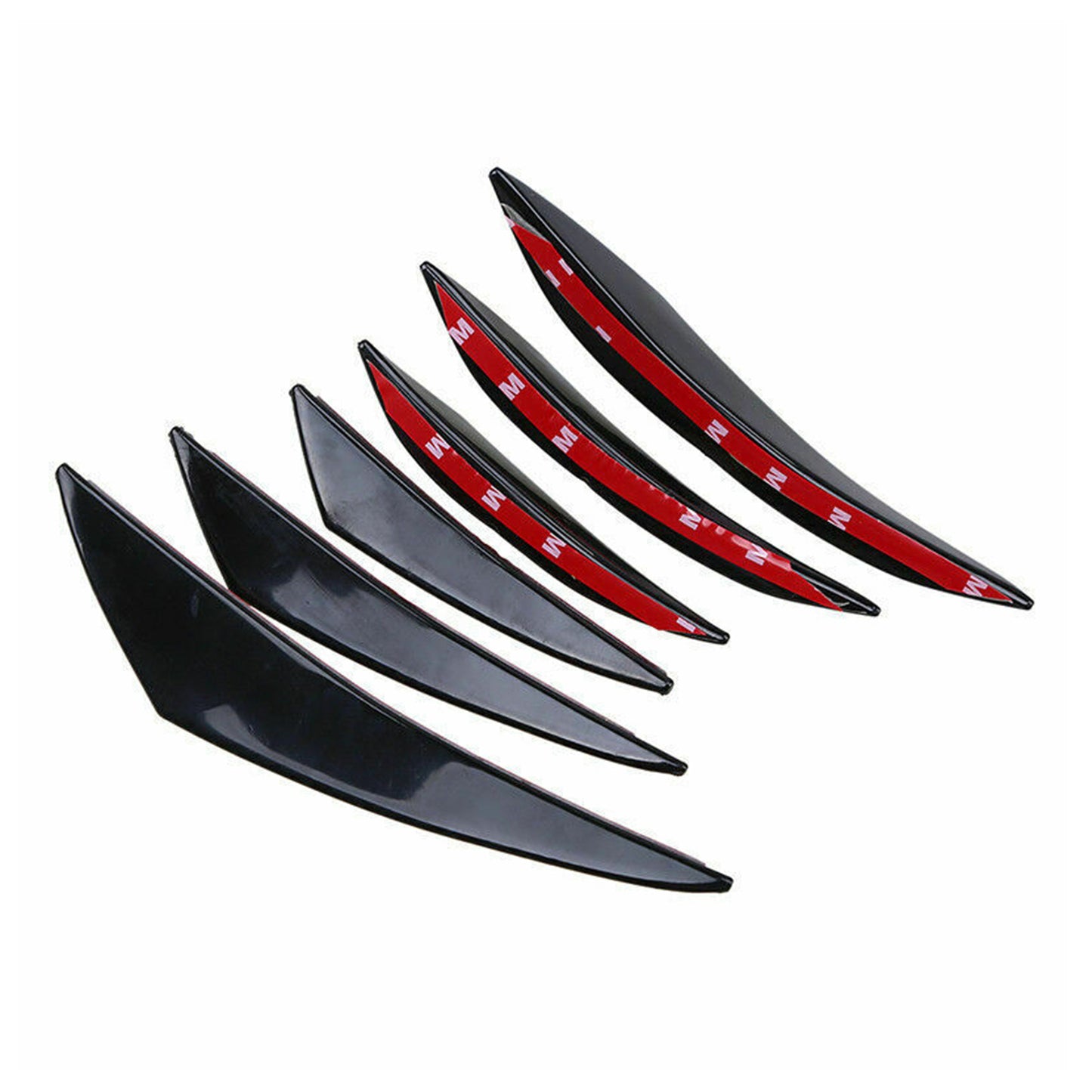 6pcs Universal Gloss Black Car/Auto Paraurti anteriore Pinne Spoiler Canards Refit