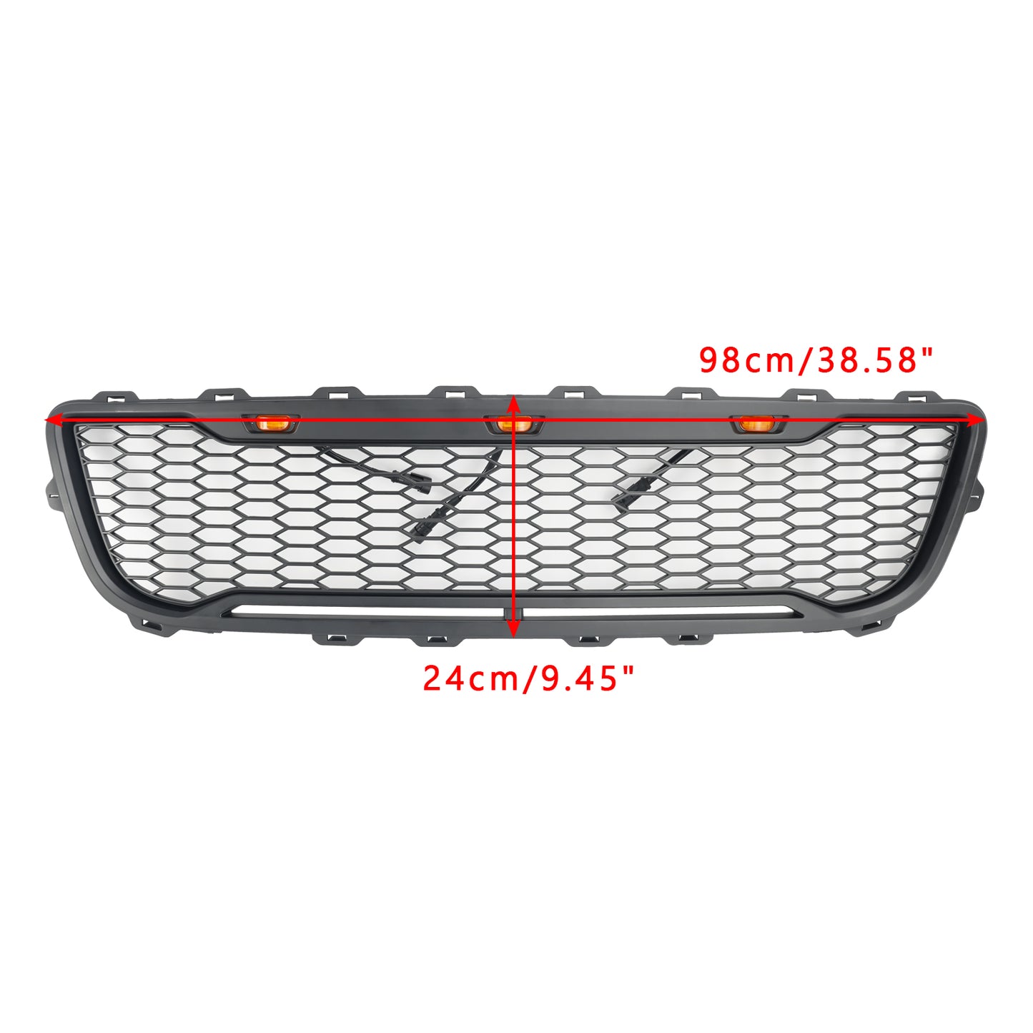 Griglia paraurti anteriore a nido d'ape nera opaca stile Raptor per Ford F150 1999-2003 con LED
