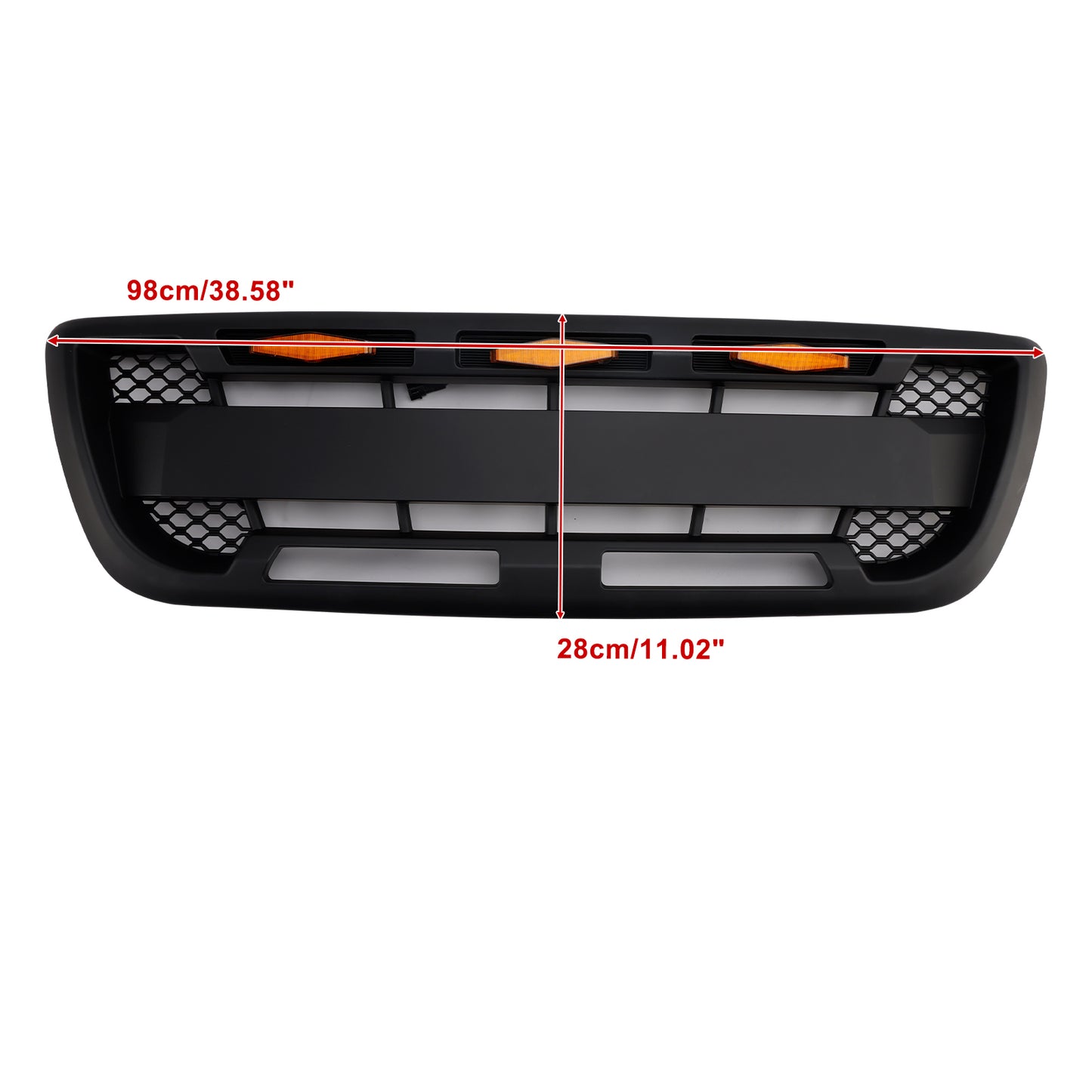 Griglia paraurti anteriore nera opaca Ford Ranger 1998-2000 con luce a LED