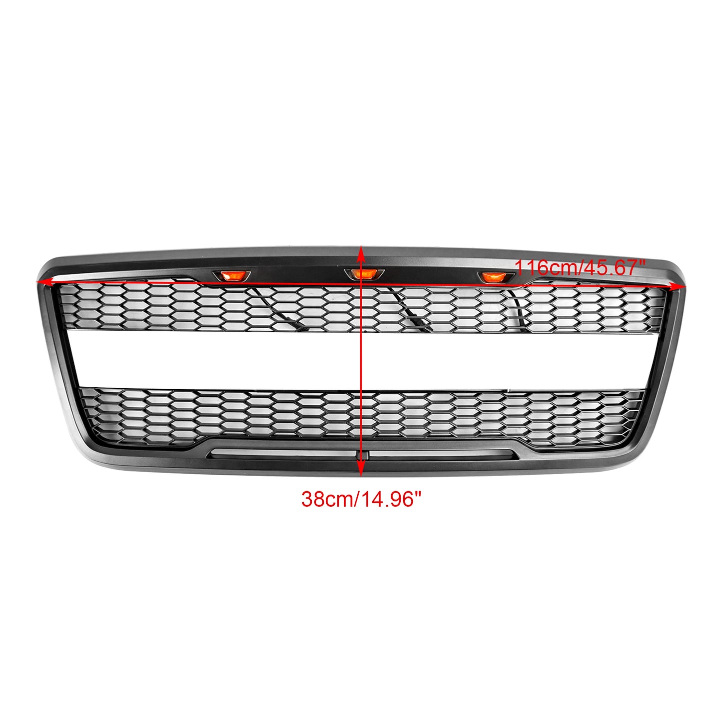 Per Ford F-150 2004 2005 2006 2007 2008 Style Raptor Griglia del cofano anteriore in rete sostitutiva con LED