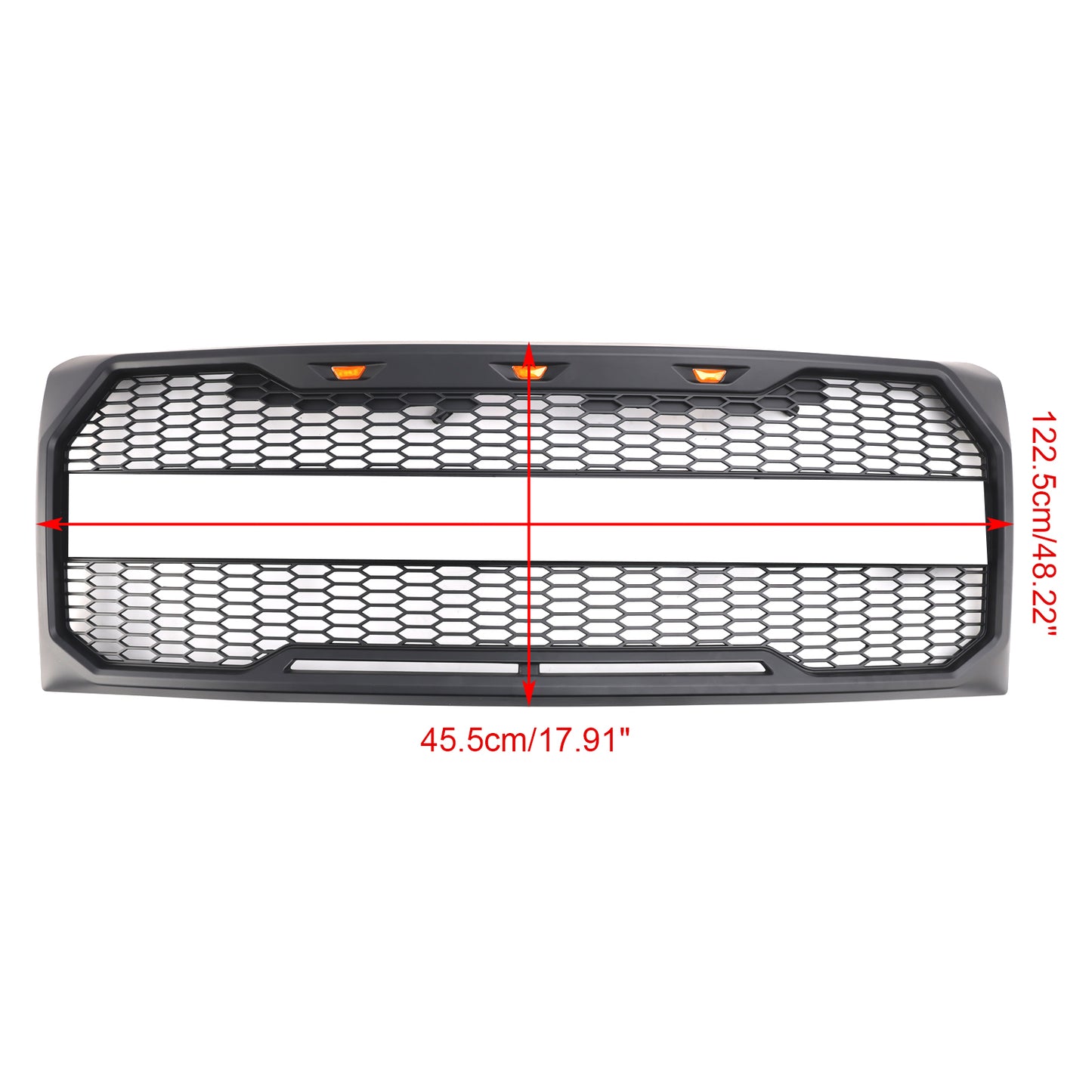 Grill per paraurti anteriore in stile Raptor con LED per Ford F150 2009-2014 Nero