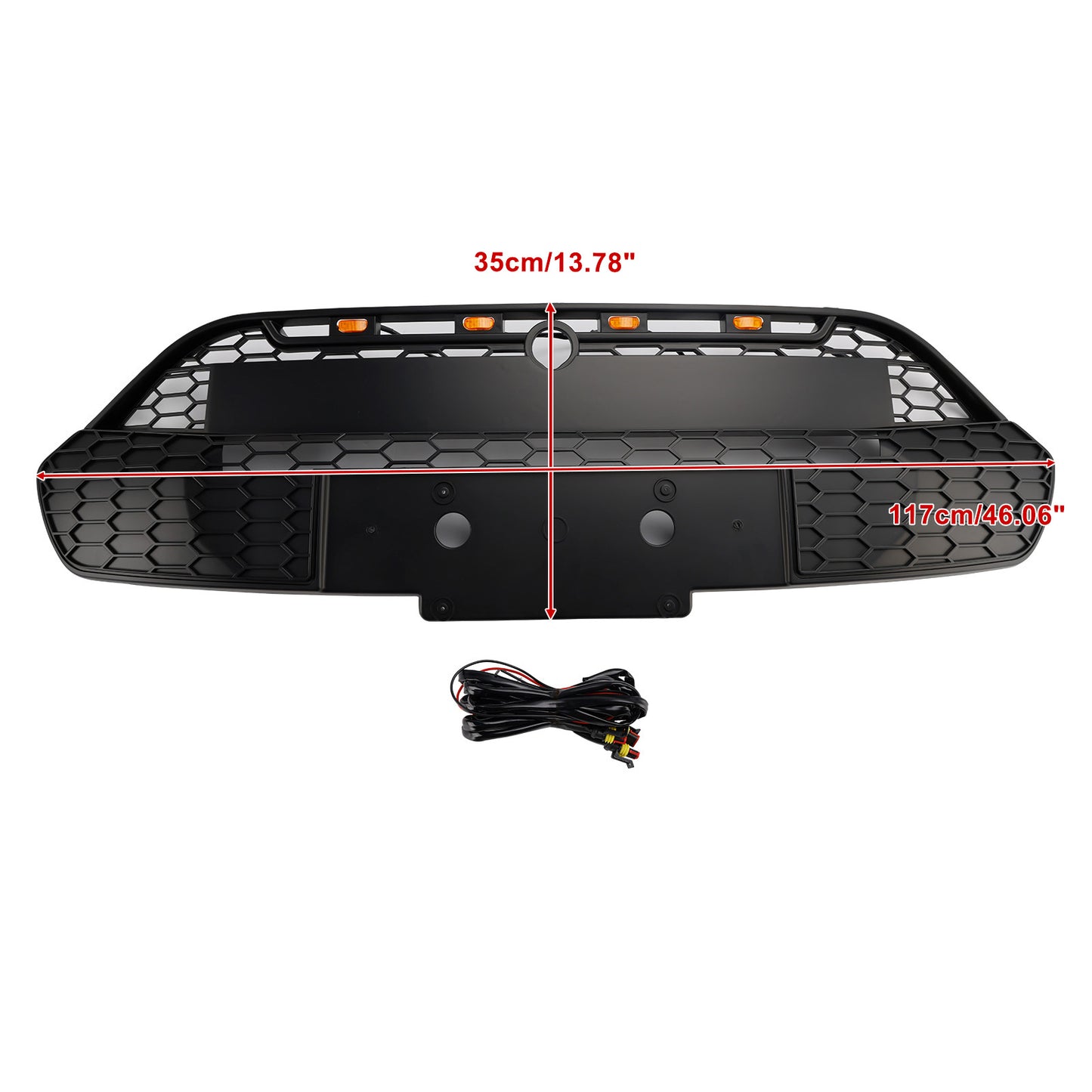 2013-2017 Ford Transit Custom Griglia per paraurti anteriore nera opaca con LED
