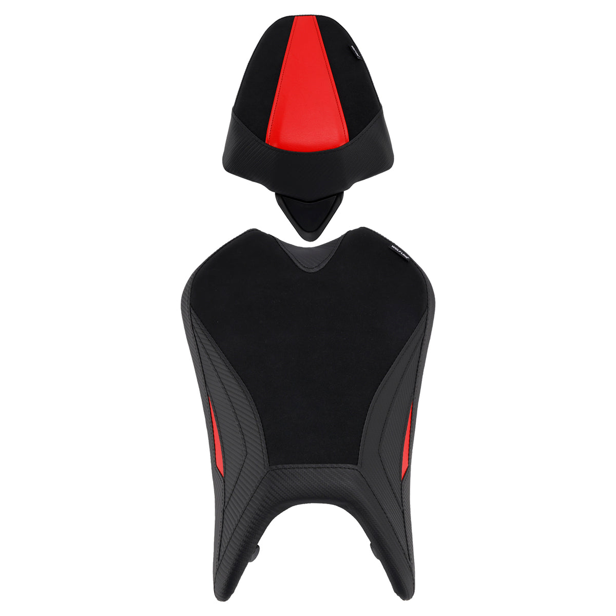 Kit sella conducente e passeggero Rs 457 per Aprilia RS457 2024-2025, cuscino in PU rosso.