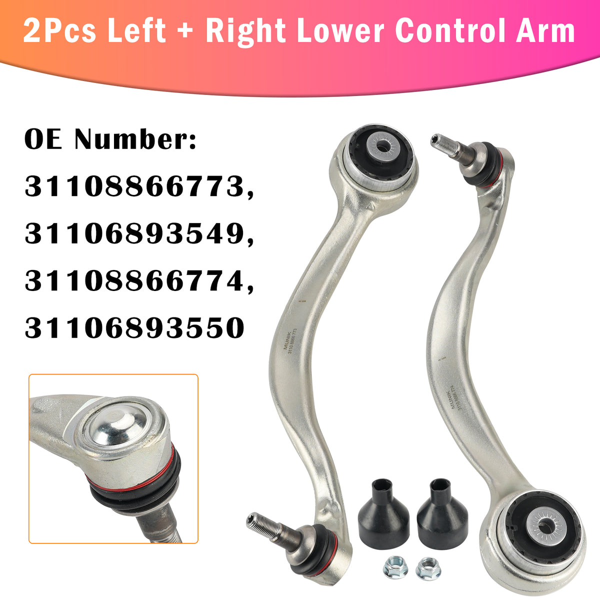 Braccio di controllo inferiore sinistro + destro 2 pezzi BMW X5 G05 X6 G06 X7 G07 2019-2024