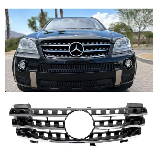 Griglia anteriore Per Mercedes Classe ML W164 2005-2008 ABS Cromato/Nero