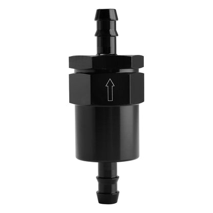 Adattatore per filtro per sistemi di alimentazione EFI in linea nero, attacco da 3/8"" con elemento filtrante da 30 micron
