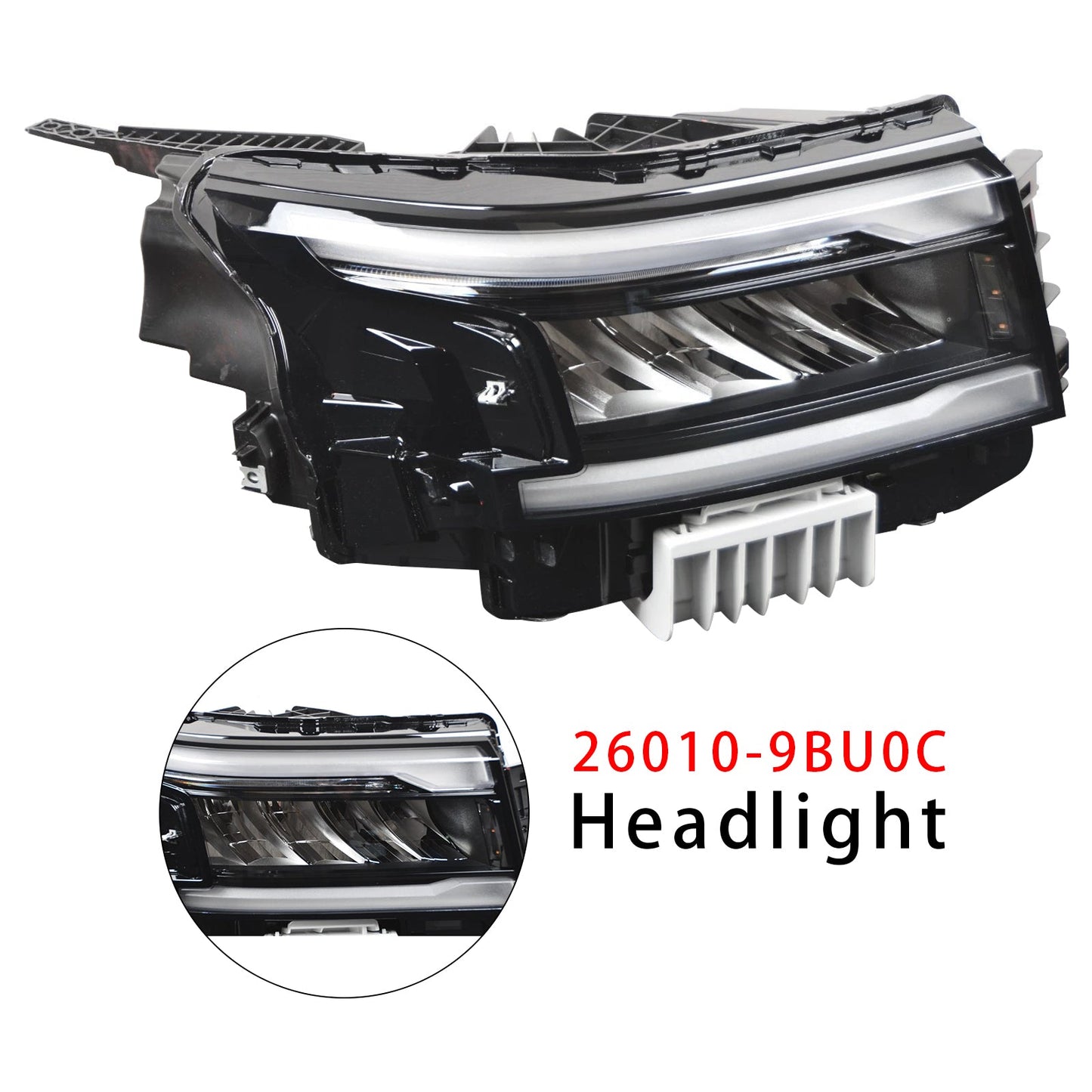 Faro anteriore destro a LED con luci diurne (DRL) per Nissan Frontier 2022-2025 26010-9BU0C