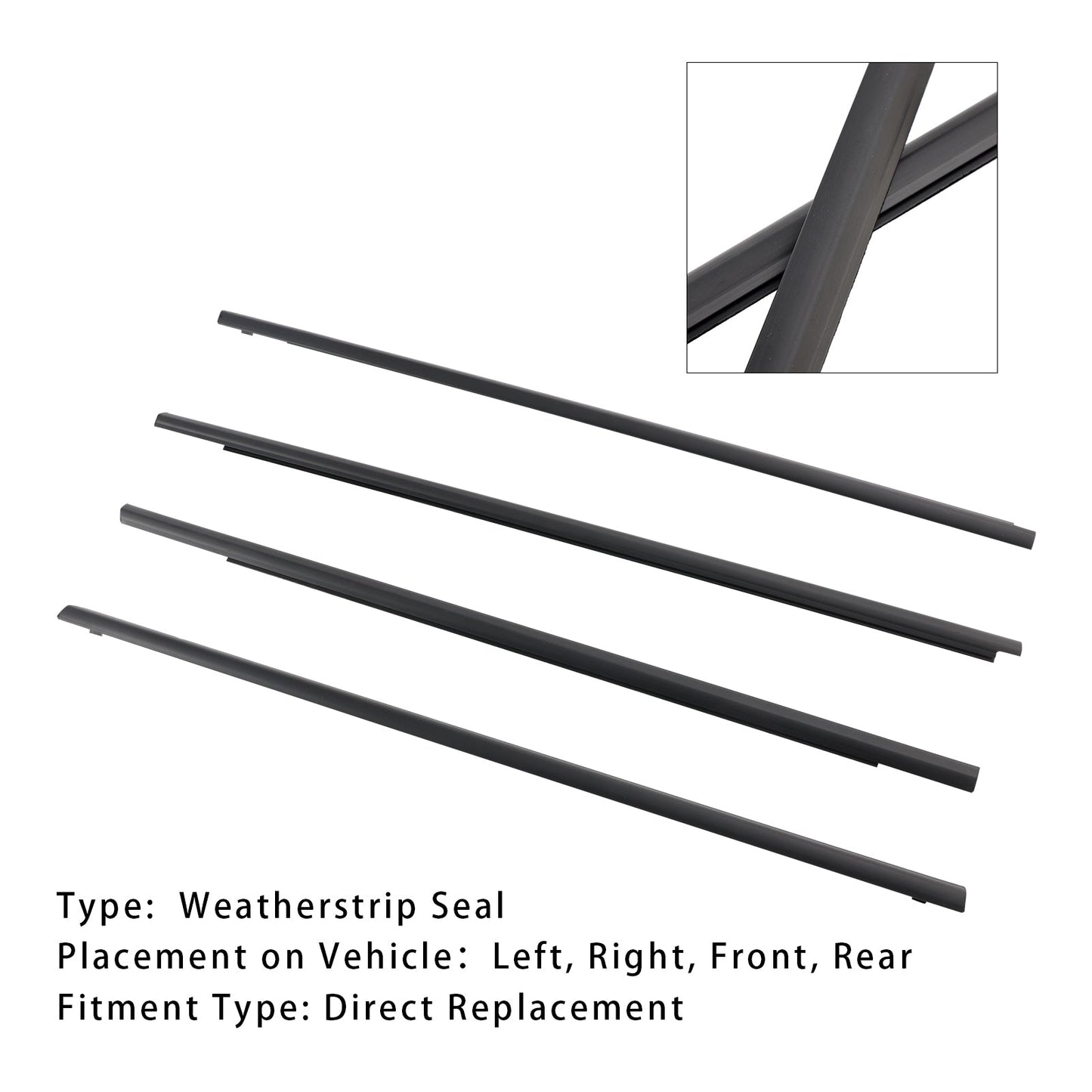 80821-8H300 Guarnizioni laterali finestrini compatibili con Nissan X-Trail 2001-2007 4 pezzi