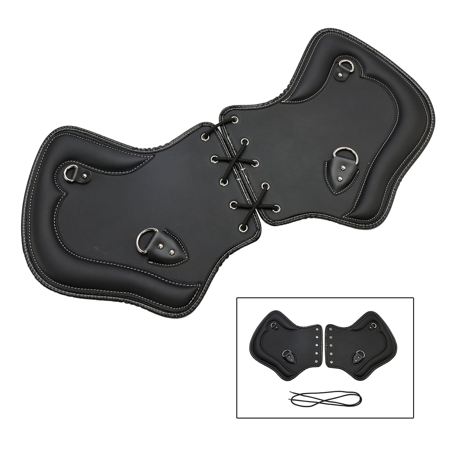 Coppia di protezioni per sella con scudo termico CNC per moto Touring, Softail, Dyna o Sportster dal 1985 al 2017, colore nero e marrone.