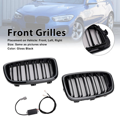 Griglia anteriore a doppio rene per paraurti BMW Serie 1 F20 F21 2012-2014 (2 pezzi) 551137239021