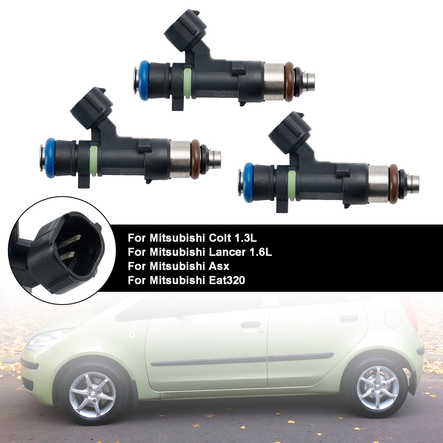3 pezzi Iniettore carburante EAT320 Adatto per Mitsubishi Colt 1.3L Lancer 1.6L ASX 1465A331