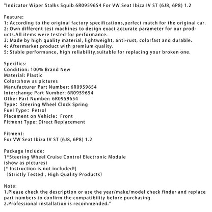 6P8) 1.2 Leve tergicristallo indicatore 6R0959654 per VW Seat Ibiza IV ST (6J8