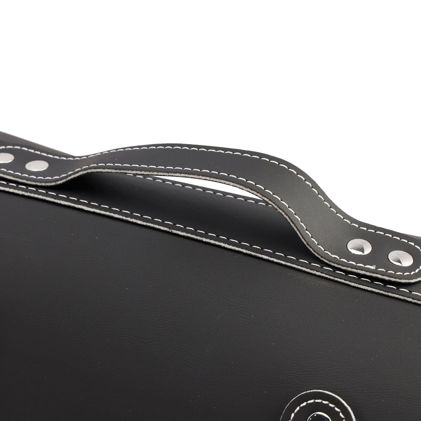 Borsa laterale in PU Borsa laterale Borsa da sella Colore abbinato Bagaglio Bianco per scooter Moto Bianco