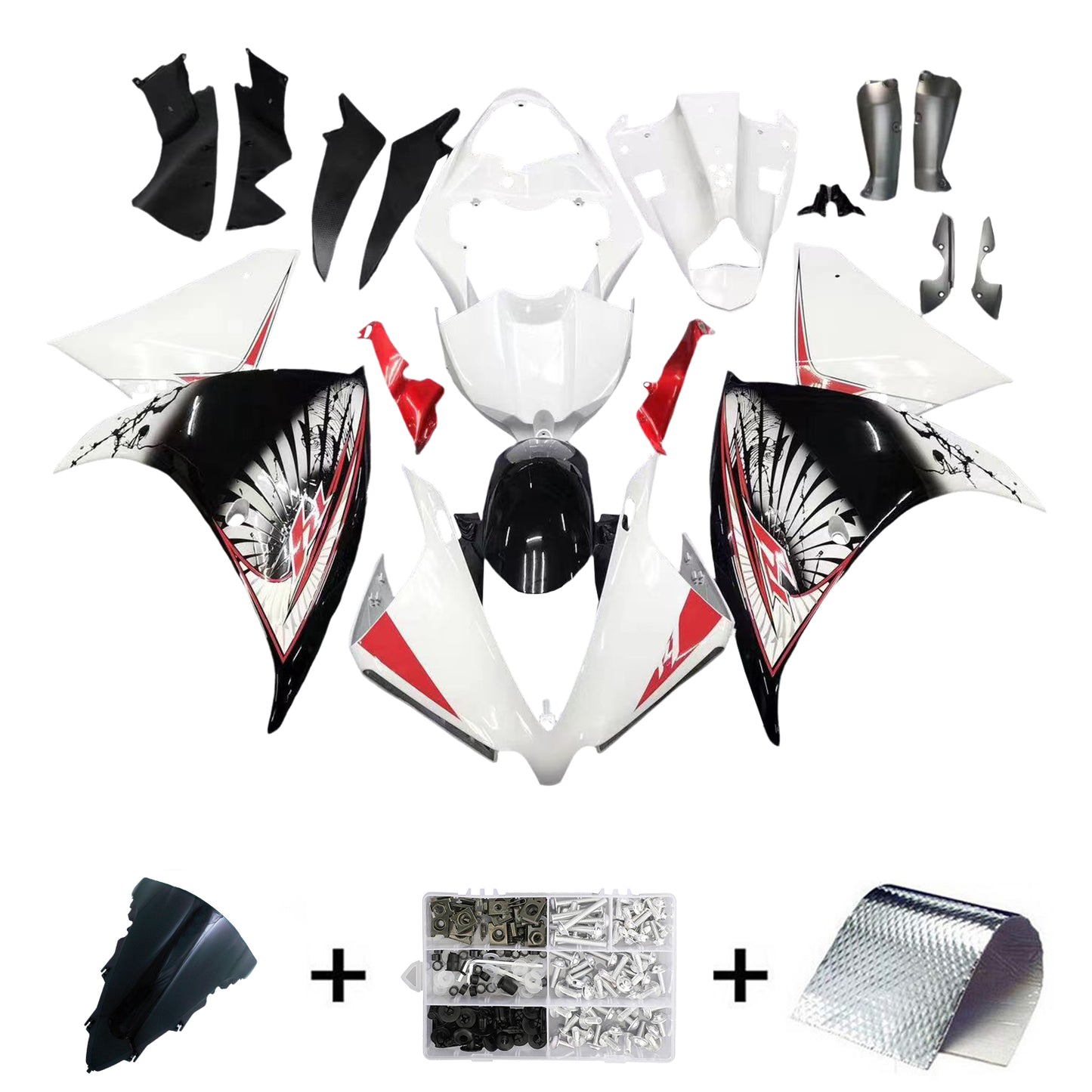 Kit carena carrozzeria in plastica ABS adatta per Yamaha YZF 1000 R1 2012-2014