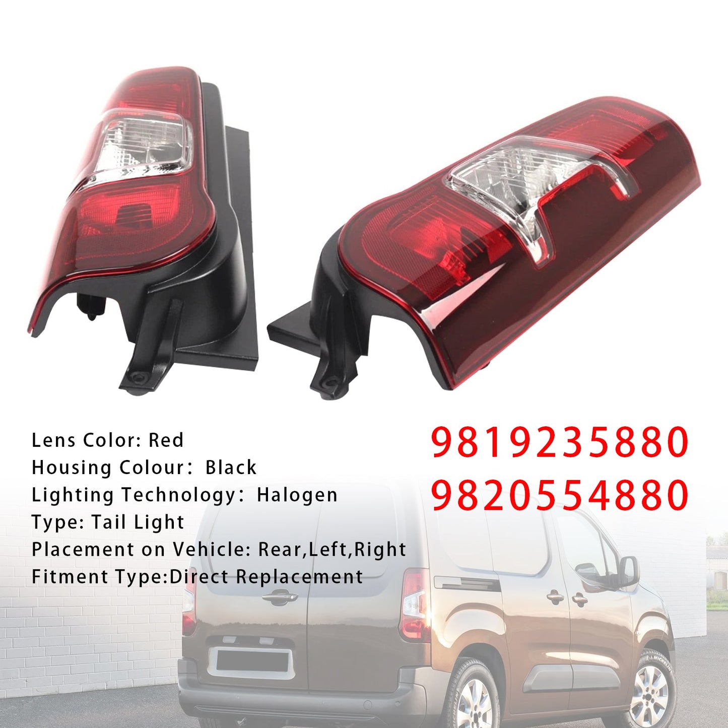 Fanale posteriore sinistro e destro Vauxhall Combo 2018+ 9819235880 9820554880