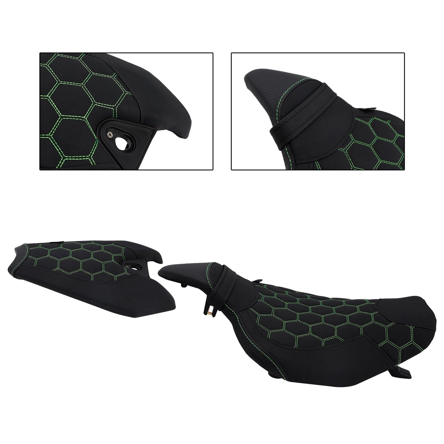 2014-2025 2024 Per Kawasaki Z1000 Kit sella conducente e passeggero Cuscino posteriore Verde2