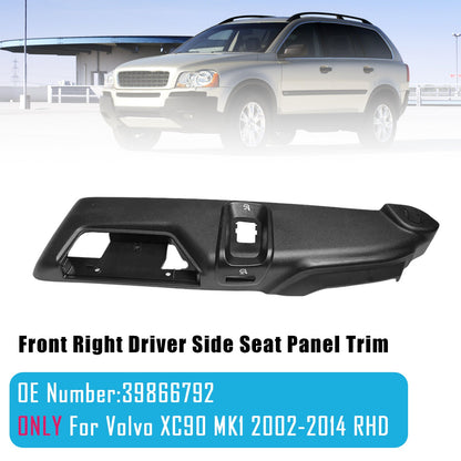 Rivestimento del pannello del sedile anteriore destro lato guidatore 39866792 per Volvo XC90 MK1 2002-2014