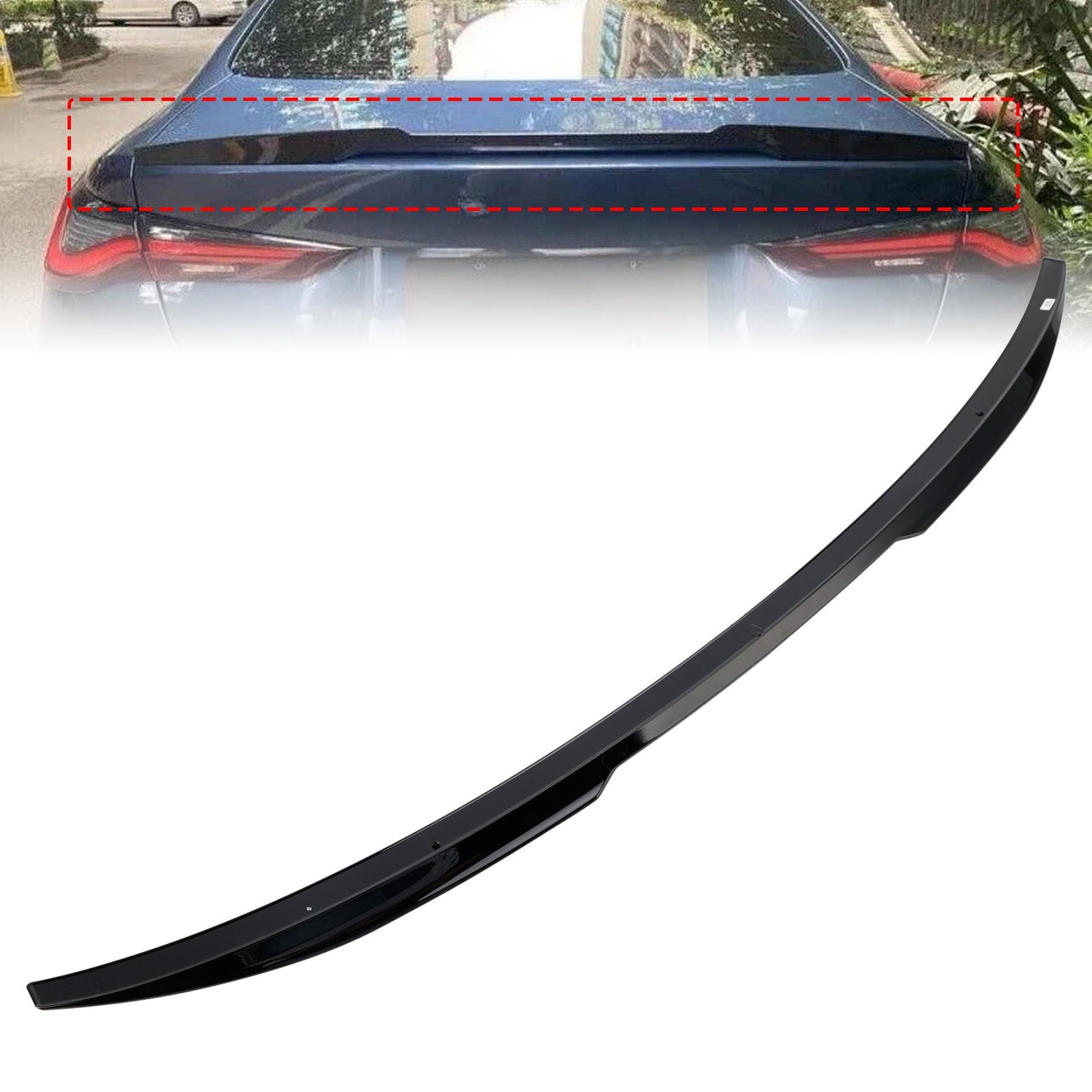 Spoiler posteriore nero lucido per BMW Serie 4 G22 G82 Coupé 2020+ stile M4