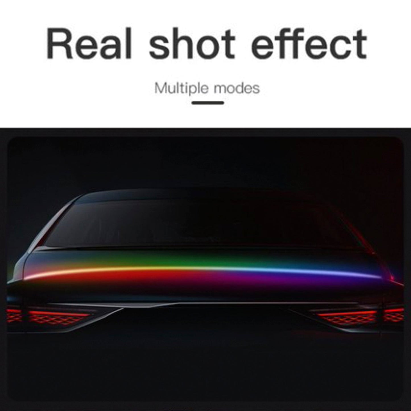 Lampada a LED per coda auto, in fibra di carbonio, con spoiler posteriore, freno, bagagliaio, multicolore, 1,3 m