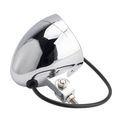 Faro fendinebbia cromato personalizzato per moto, adatto per bobber, chopper e racer