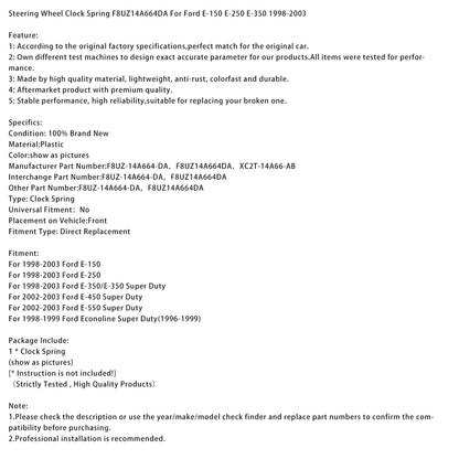 Molla dell'orologio del volante F8UZ14A664DA per Ford E-150 E-250 E-350 1998-2003