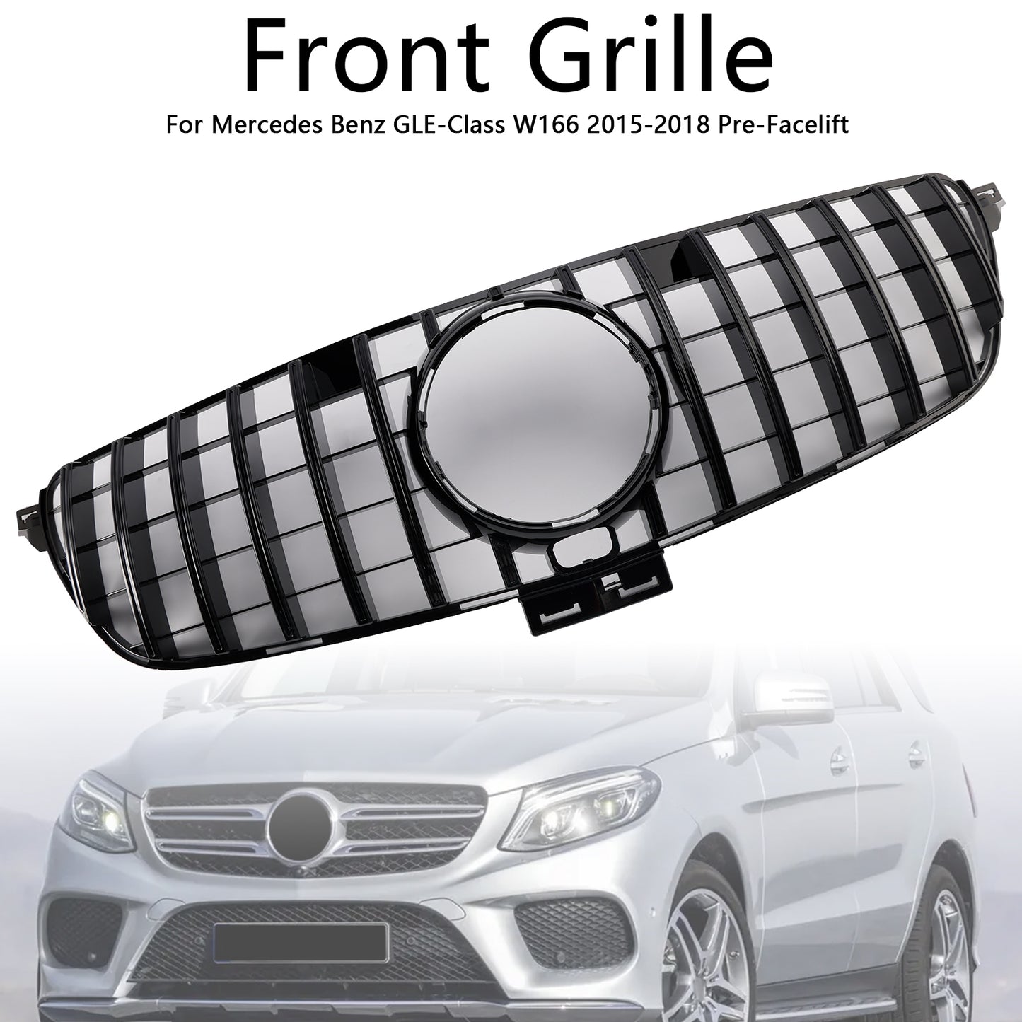 Per Mercedes Benz Classe GLE W166 2015-2018 GT Style Griglia per paraurti anteriore