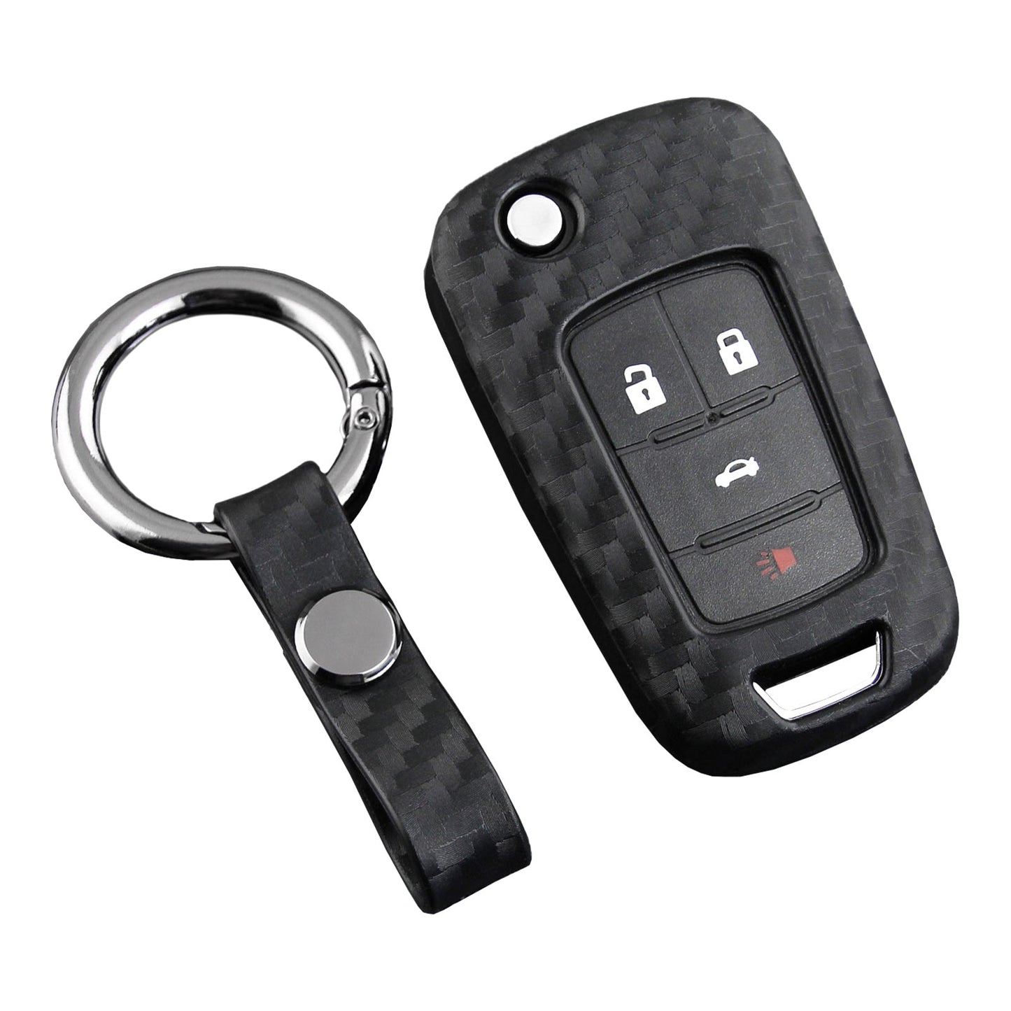 Custodia in similpelle e silicone per chiave auto con fibbia per Chevrolet