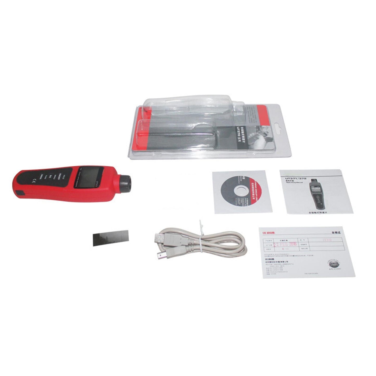 Tachimetro digitale laser senza contatto UT372, misuratore di velocità di rotazione fino a 99999 giri/min.