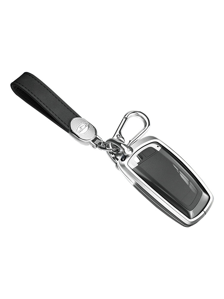 Custodia per chiave auto in TPU argentato in lega di alluminio con fibbia per Ford