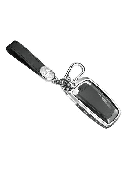 Custodia per chiave auto in TPU argentato in lega di alluminio con fibbia per Ford