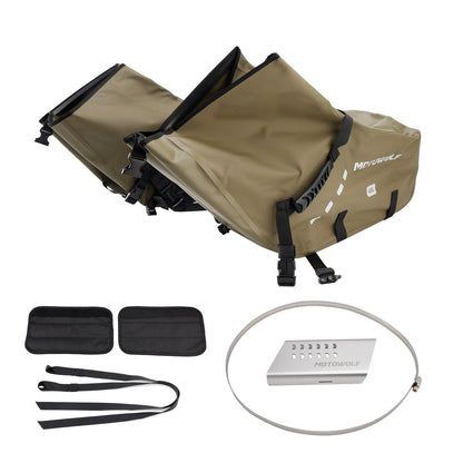 Borsa da sella laterale, colore abbinato, 86 l, verde, per scooter e moto.