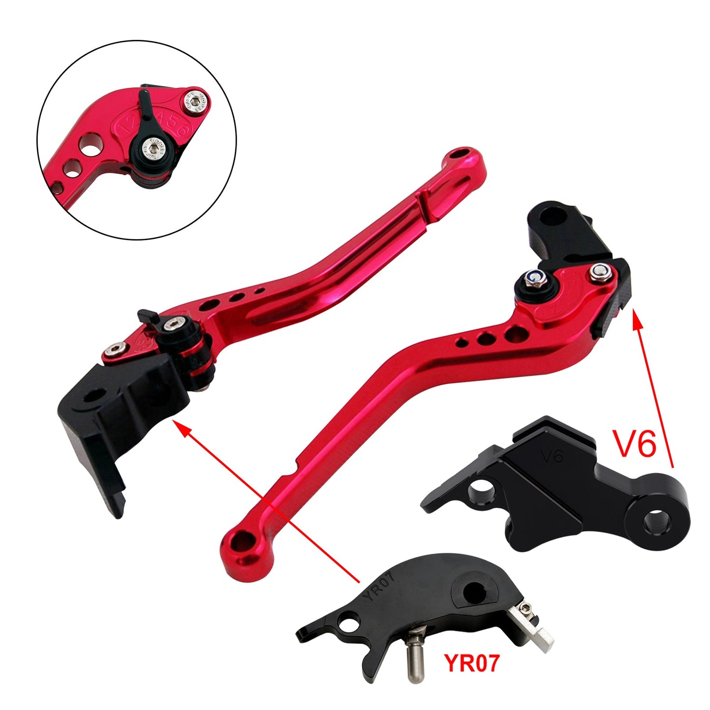 Leva frizione freno lunga adatta per YAMAHA XSR900 XSR900GP MT-09 MT-09SP 2024-2025