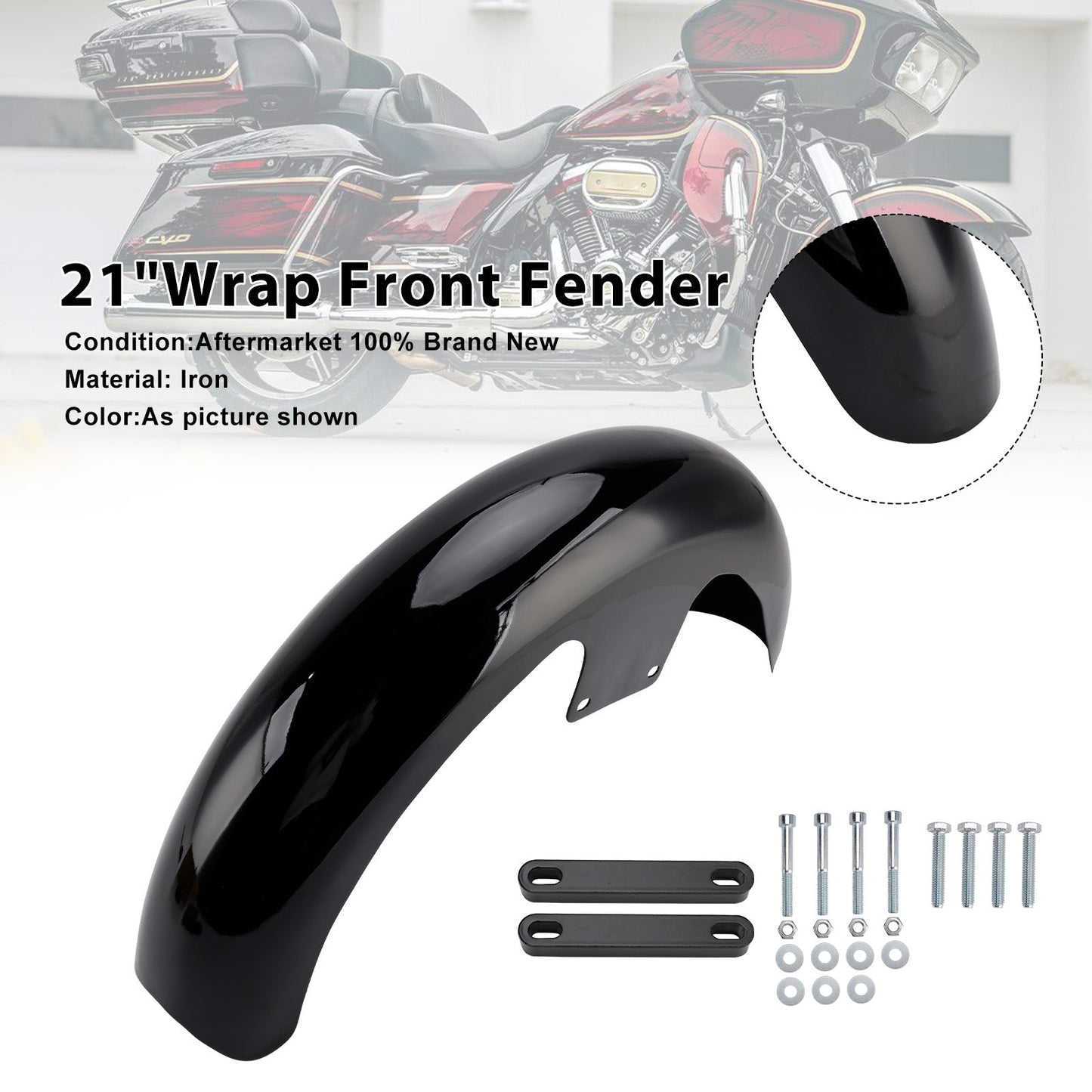 Parafango anteriore in ferro con rivestimento da 21"" per Harley CVO Road Glide ST FLTRXSTSE dal 2024 in poi