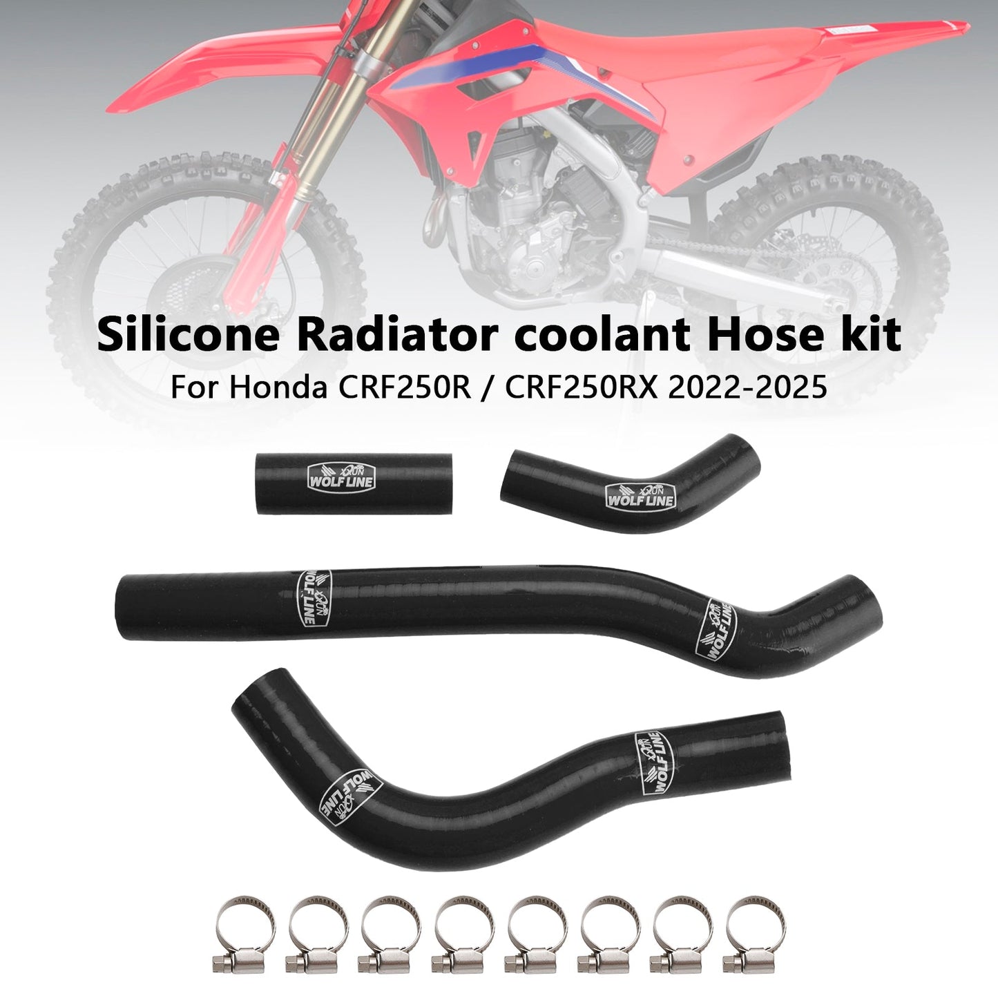 Tubo flessibile del liquido di raffreddamento del radiatore in silicone Honda CRF250R CRF250RX 2022-2025
