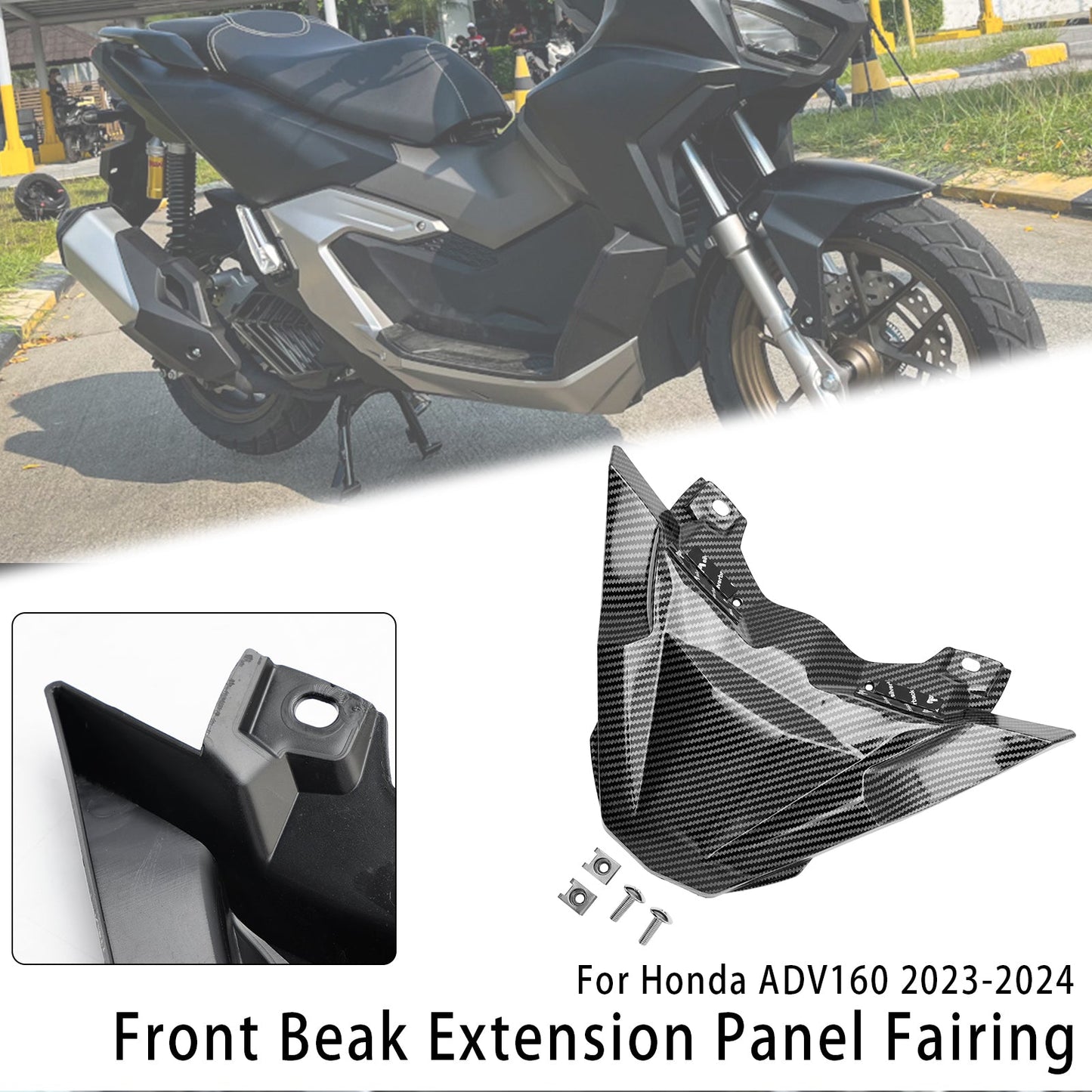 Estensione del becco anteriore Honda ADV 160 2023-2024, pannello del muso, carenatura