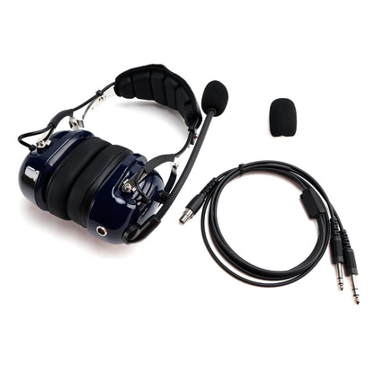 Cuffie antirumore per piloti con connettori GA da 6,3/5,2 mm, universali per aeromobili.