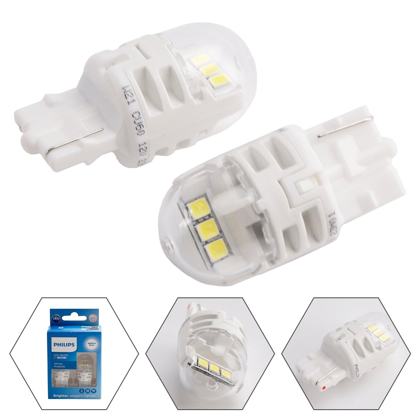 Luce auto LED-BIANCO Ultinon Pro6000 W21W 11065CU60 per PHILIPS