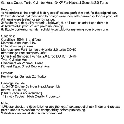 Testata del cilindro Hyundai Genesis 2.0 Turbo G4KF