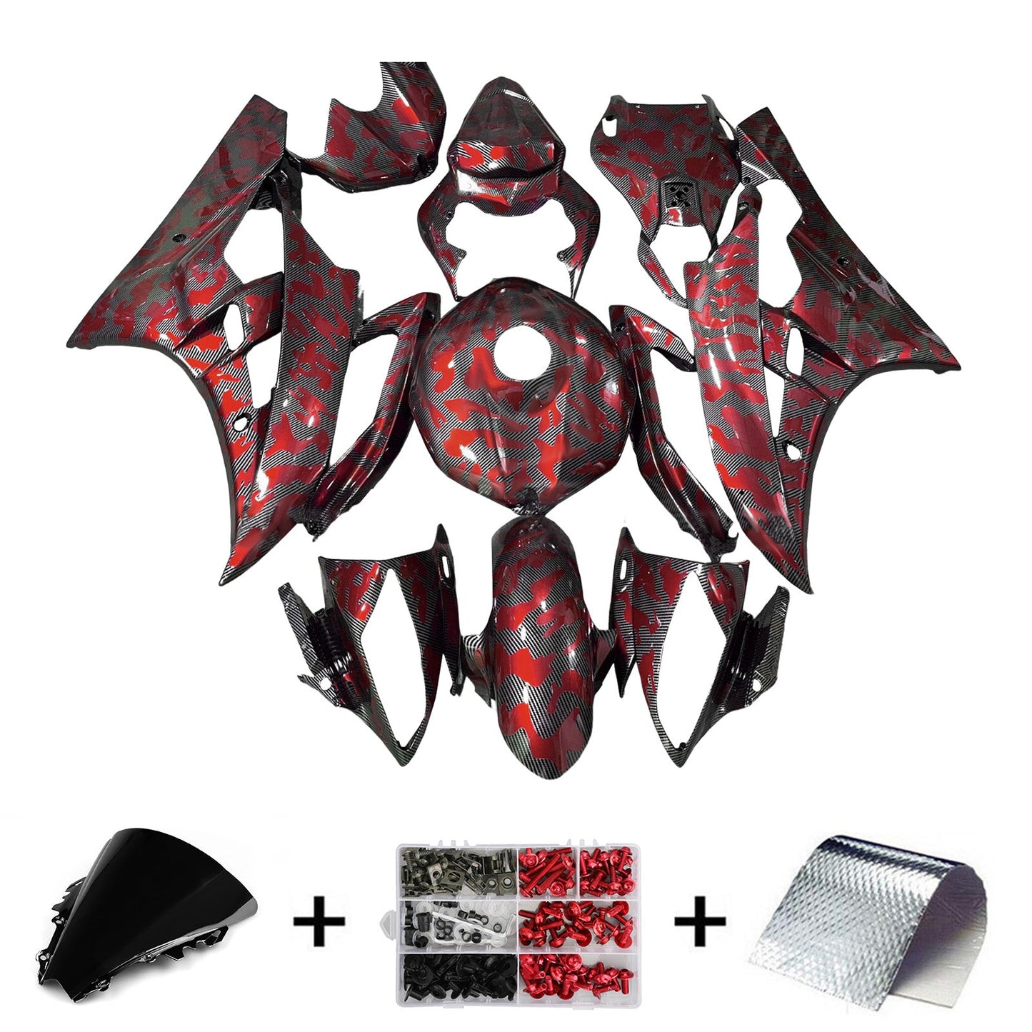 Kit carenatura iniezione plastica ABS per Yamaha YZFR6 YZF-R6 2006-2007