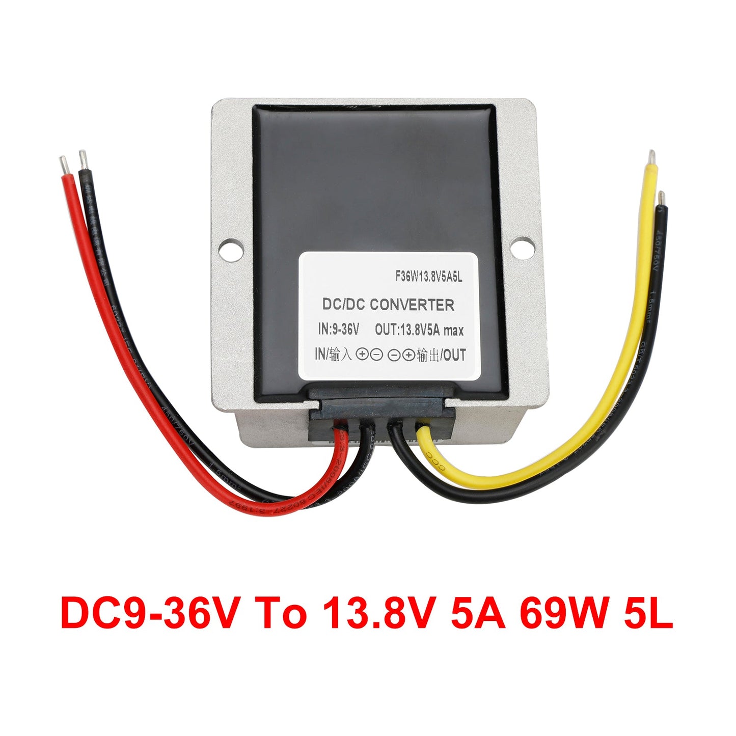 Regolatore di alimentazione per auto stabilizzatore di tensione impermeabile DC 9-36V a DC 13,8V 5A