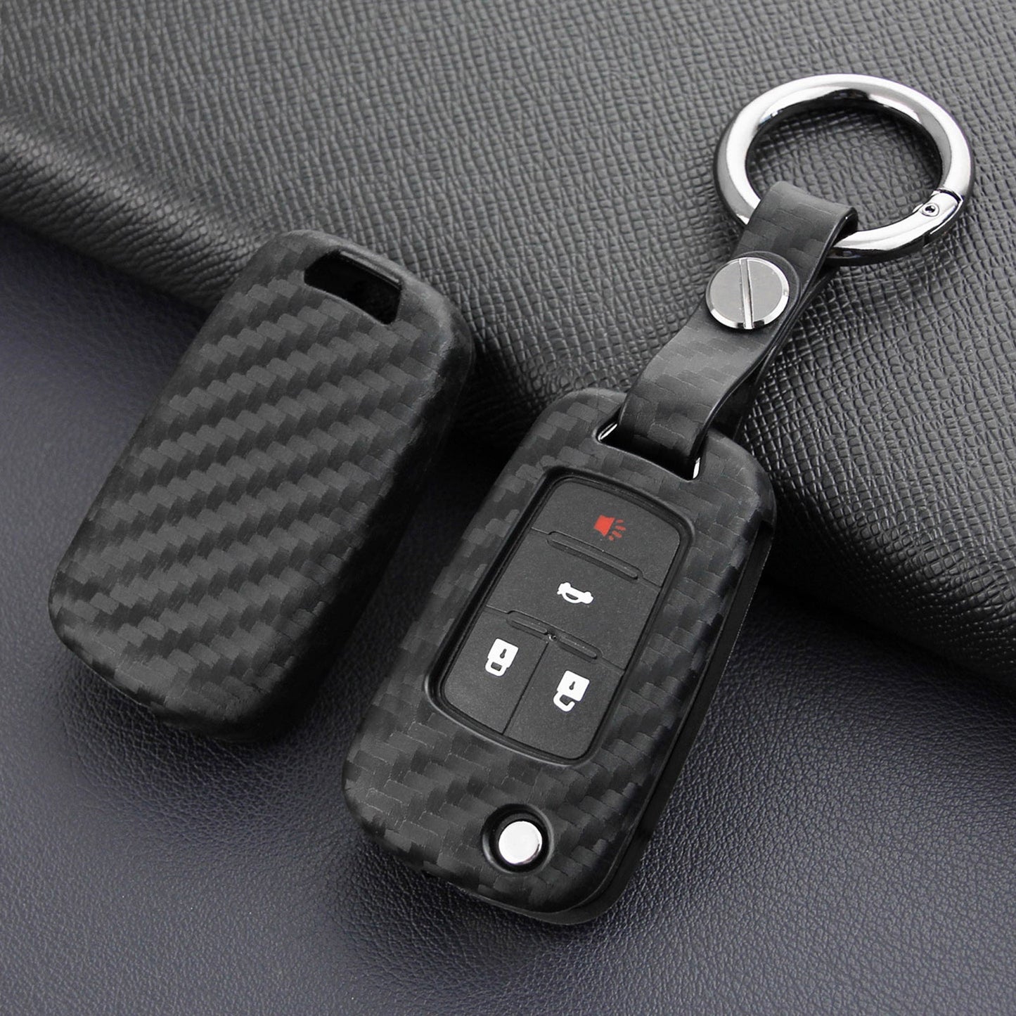 Custodia in similpelle e silicone per chiave auto con fibbia per Chevrolet