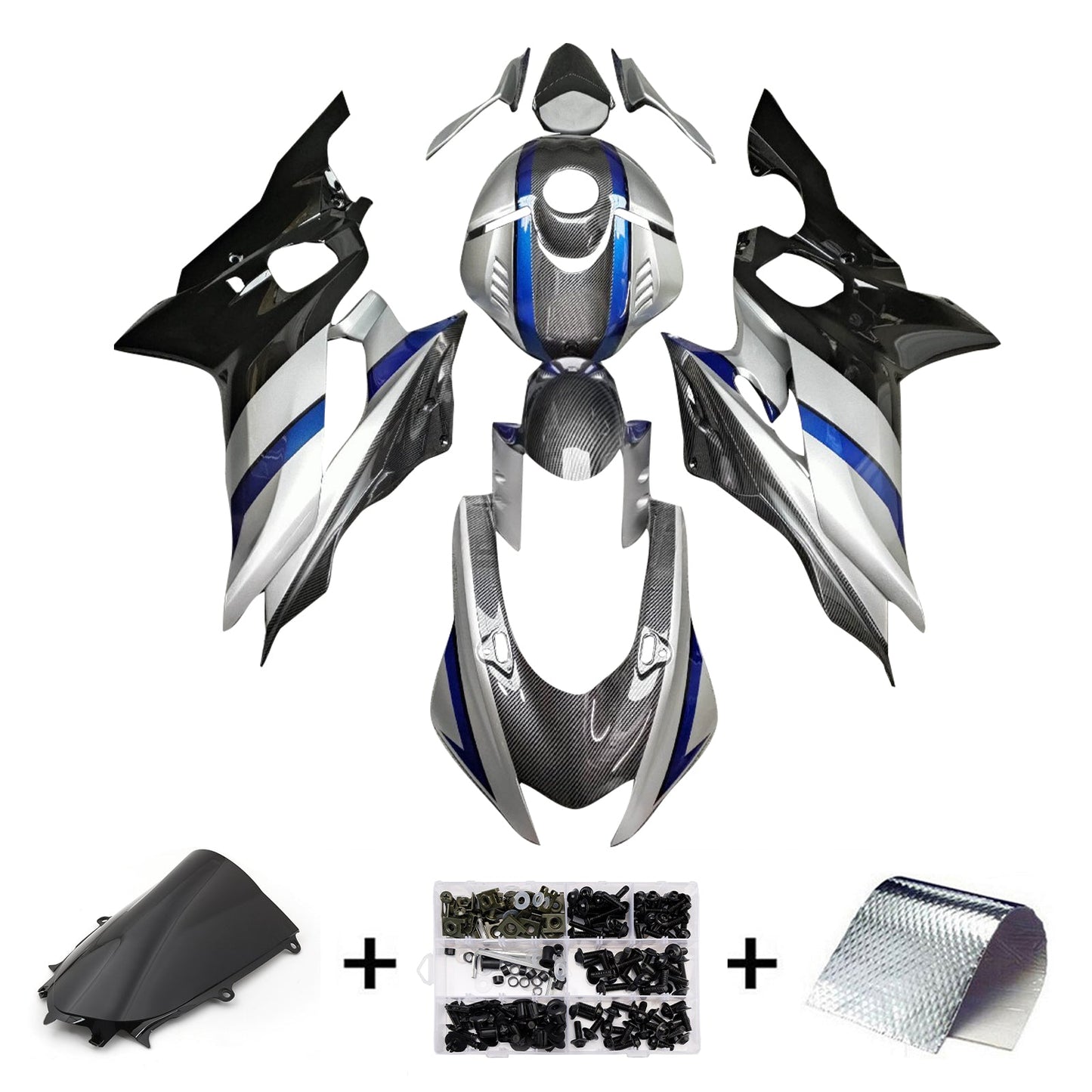Kit carenatura iniezione in plastica ABS adatto per Yamaha YZF-R6 2017-2023