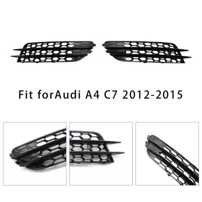 Griglia fendinebbia a nido d'ape per paraurti anteriore Audi A4 C7 2012-2015, nera