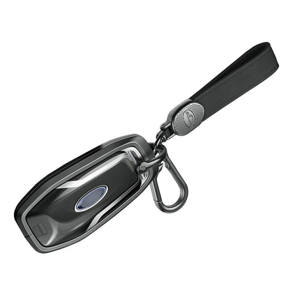 Custodia per chiave auto in TPU nero in lega di alluminio con fibbia per Ford