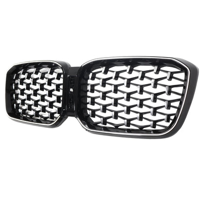 Griglia a rene per paraurti anteriore diamantata BMW X3 G01 X4 G02 2022-2025 cromata