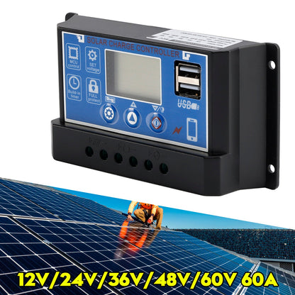 Regolatore solare PWM 12V-60V Visualizzazione corrente Controllo luce solare stradale 0V Avvio