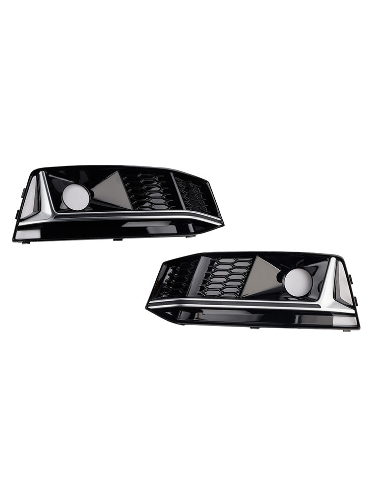 Griglia fendinebbia paraurti anteriore cromata nera (2 pezzi) per Audi A4 B9 S4 2016-2019 (2 pezzi)