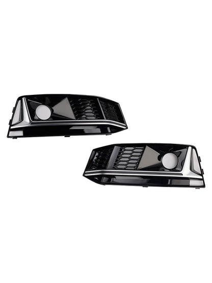 Griglia fendinebbia paraurti anteriore cromata nera (2 pezzi) per Audi A4 B9 S4 2016-2019 (2 pezzi)