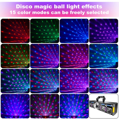 Luce di proiezione stroboscopica UV con sfera magica laser 5 in 1 da 96 immagini con telecomando