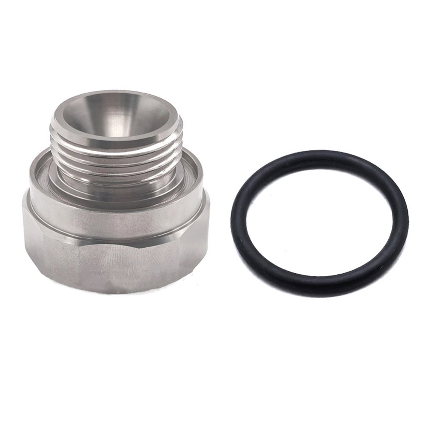 Adattatore per valvola di scarico olio, filettatura 27mm-2.0, colore argento, codice A-211.